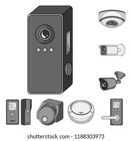 Isolated object of cctv and camera sign. Collection of cctv and system stock symbol for web.