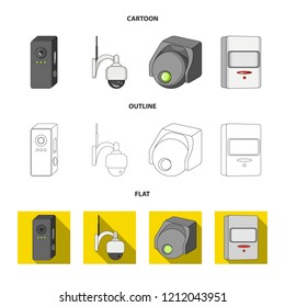 Isolated object of cctv and camera sign. Collection of cctv and system stock vector illustration.