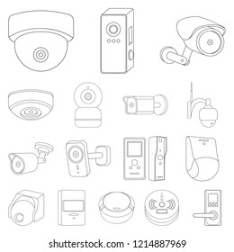 Isolated object of cctv and camera sign. Set of cctv and system vector icon for stock.