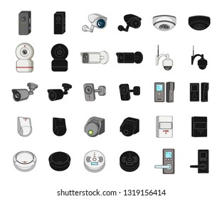 Isolated object of cctv and camera sign. Set of cctv and system vector icon for stock.
