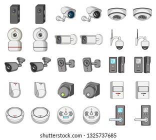 Isolated object of cctv and camera sign. Set of cctv and system vector icon for stock.