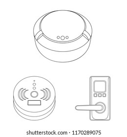 Isolated object of cctv and camera symbol. Set of cctv and system vector icon for stock.