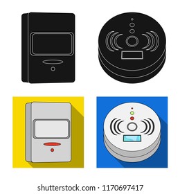 Isolated object of cctv and camera symbol. Set of cctv and system vector icon for stock.