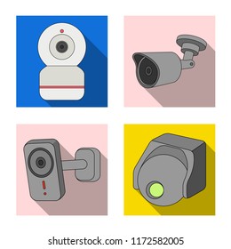 Isolated object of cctv and camera symbol. Collection of cctv and system vector icon for stock.