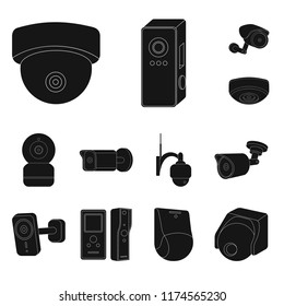 Isolated object of cctv and camera symbol. Set of cctv and system stock vector illustration.
