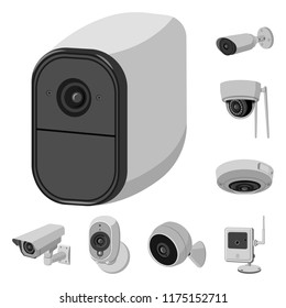 Isolated object of cctv and camera symbol. Collection of cctv and system stock vector illustration.