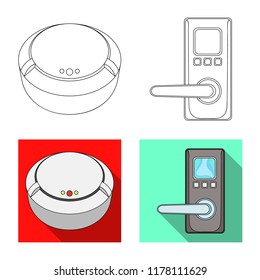Isolated object of cctv and camera symbol. Collection of cctv and system stock vector illustration.