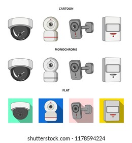 Isolated object of cctv and camera symbol. Collection of cctv and system vector icon for stock.
