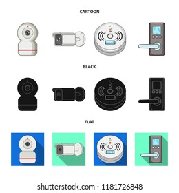 Isolated object of cctv and camera symbol. Set of cctv and system vector icon for stock.