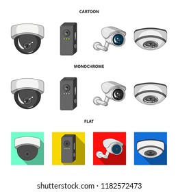 Isolated object of cctv and camera symbol. Collection of cctv and system stock symbol for web.