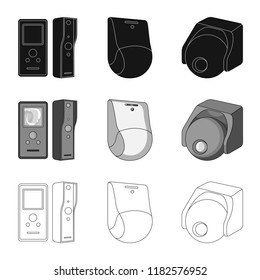 Isolated object of cctv and camera symbol. Set of cctv and system stock vector illustration.