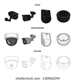 Isolated object of cctv and camera symbol. Set of cctv and system stock vector illustration.