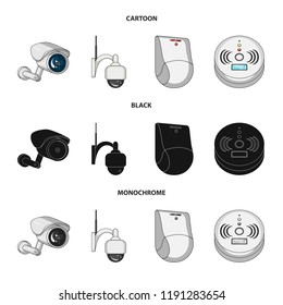 Isolated object of cctv and camera symbol. Collection of cctv and system stock symbol for web.