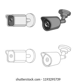 Isolated object of cctv and camera symbol. Collection of cctv and system stock vector illustration.