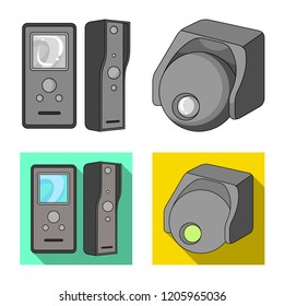 Isolated object of cctv and camera symbol. Collection of cctv and system stock vector illustration.