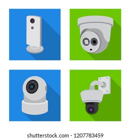 Isolated object of cctv and camera symbol. Collection of cctv and system vector icon for stock.