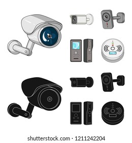 Isolated object of cctv and camera symbol. Set of cctv and system stock symbol for web.