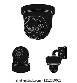 Isolated object of cctv and camera symbol. Collection of cctv and system vector icon for stock.