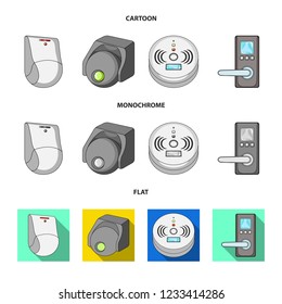 Isolated object of cctv and camera symbol. Collection of cctv and system stock vector illustration.