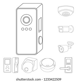 Isolated object of cctv and camera symbol. Set of cctv and system stock symbol for web.