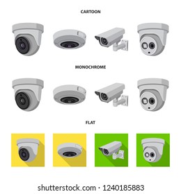 Isolated object of cctv and camera symbol. Set of cctv and system stock vector illustration.
