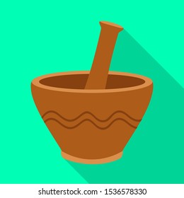 Isolated object of ceramic and mortar sign. Web element of ceramic and container stock vector illustration.