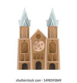 Isolated object of chapel and vietnamese icon. Set of chapel and cathedral stock vector illustration.