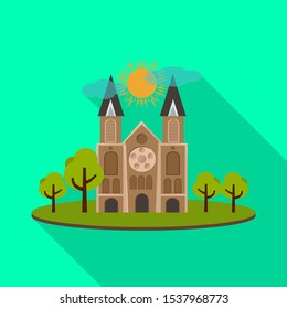 Isolated object of chapel and vietnamese icon. Graphic of chapel and cathedral stock vector illustration.