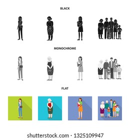 Isolated object of character and avatar  icon. Set of character and portrait vector icon for stock.