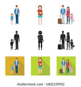 Isolated object of character and avatar  icon. Set of character and portrait stock symbol for web.