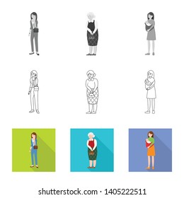 Isolated object of character and avatar  icon. Collection of character and portrait stock symbol for web.