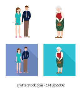 Isolated object of character and avatar  icon. Collection of character and portrait stock symbol for web.