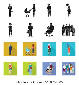 Isolated object of character and avatar icon. Collection of character and portrait stock symbol for web.