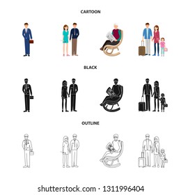 Isolated object of character and avatar  logo. Set of character and portrait vector icon for stock.