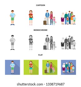 Isolated object of character and avatar  logo. Set of character and portrait vector icon for stock.