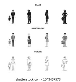 Isolated object of character and avatar  logo. Collection of character and portrait vector icon for stock.