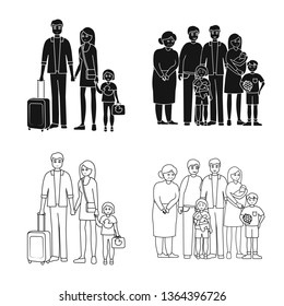 Isolated object of character and avatar  logo. Set of character and portrait vector icon for stock.