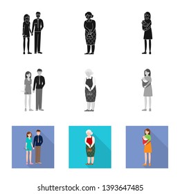 Isolated object of character and avatar  logo. Collection of character and portrait stock symbol for web.