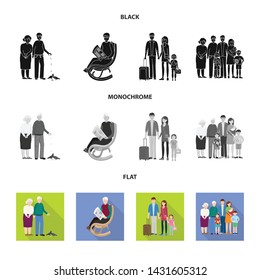 Isolated object of character and avatar logo. Collection of character and portrait vector icon for stock.