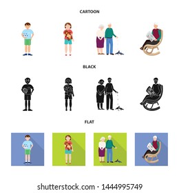 Isolated object of character and avatar logo. Set of character and portrait stock vector illustration.