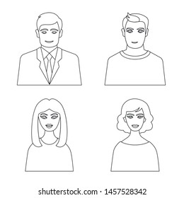Isolated object of character and avatar logo. Collection of character and person stock symbol for web.