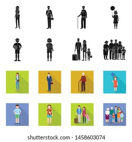 Isolated object of character and avatar logo. Collection of character and portrait vector icon for stock.