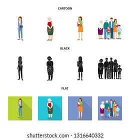 Isolated object of character and avatar  sign. Collection of character and portrait stock vector illustration.