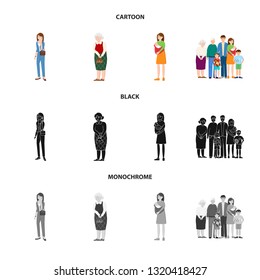 Isolated object of character and avatar  sign. Set of character and portrait vector icon for stock.