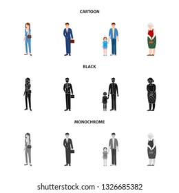 Isolated object of character and avatar  sign. Collection of character and portrait stock vector illustration.