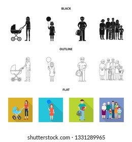 Isolated object of character and avatar  sign. Collection of character and portrait vector icon for stock.