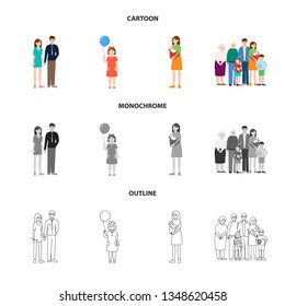 Isolated object of character and avatar  sign. Collection of character and portrait vector icon for stock.