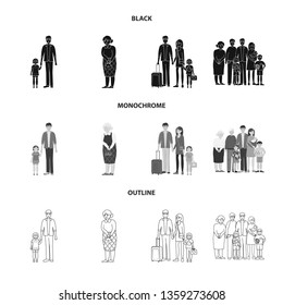 Isolated object of character and avatar  sign. Collection of character and portrait vector icon for stock.