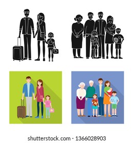 Isolated object of character and avatar  sign. Collection of character and portrait stock vector illustration.