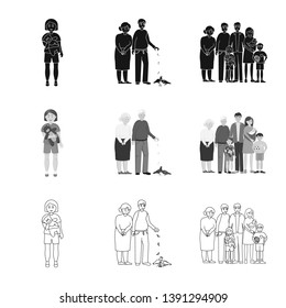 Isolated object of character and avatar  sign. Collection of character and portrait stock symbol for web.